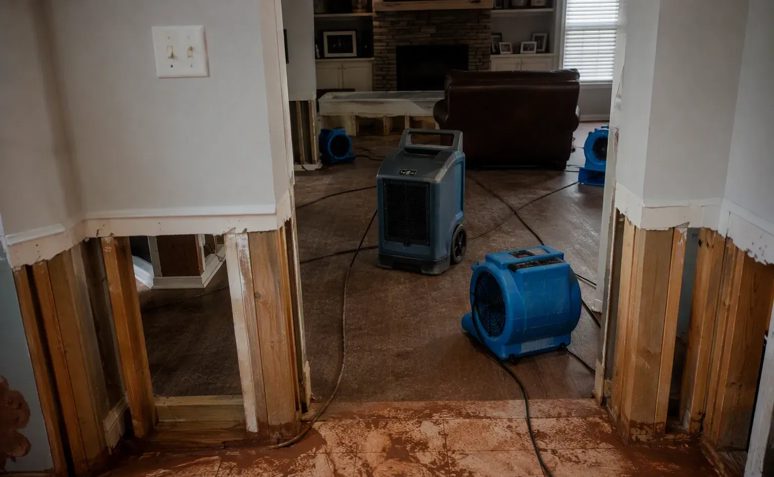 Flood cleanup and water-damaged carpet removal in a Gastonia home